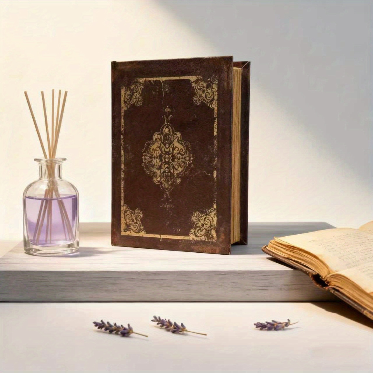 Vintage Leather Book Box Handcrafted Jewelry Holder